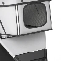 PawHut Hondenwagen Opvouwbaar Hondenbuggy met Opbergmand, Kussen, Gaasvensters, Bekerhouder voor Kleine Honden tot 10kg, Grijs(m-13)