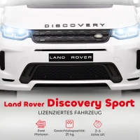 AIYAPLAY Elektrische Kinderauto 12V Land Rover Discovery Sport met 2,4G Afstandsbediening, Muziek, Claxon, LED Verlichting, USB/MP3 aansluiting, 3-5 km/u, voor Kinderen 3-6 Jaar, Wit(m-4)