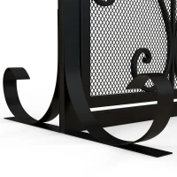 HOMCOM Grade de proteção para lareira painel único em malha de aço 105 x 40 x 80,5 cm preto(m-4)