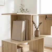 HOMCOM Scrivania angolare con ripiano tastiera e 4 vani, 120x100x76 cm, Legno(m-10)