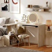 HOMCOM Scrivania angolare con ripiano tastiera e 4 vani, 120x100x76 cm, Legno(m-6)