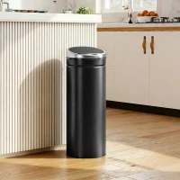 HOMCOM 50 L Sensor Mülleimer, Automatischer Abfalleimer, Rostfreier Kücheneimer mit Infrarotsensor, für Küche, Esszimmer(m-10)