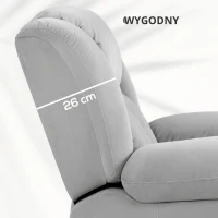 HOMCOM Elektryczny Fotel z Pomocą przy Wstawaniu, Miękki Aksamitny Materiał, Złącza USB(m-7)