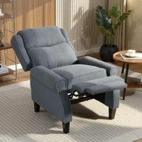 HOMCOM Recliner Armchair with Extended Leg Rest - Grey(m-19)