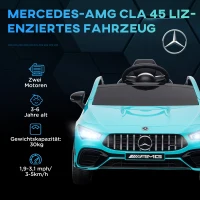 AIYAPLAY Kinder-elektrische auto, bestuurbaar met afstandsbediening, met transportrollen, LED-lichten, claxon, voor kinderen van 3-6 jaar, lichtblauw(m-4)