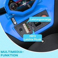AIYAPLAY Elektrische kinderquad, Licht & Muziek, vering, 5 km/h, 50 Min. rijtijd, voor 3-5 jaar, Blauw(m-7)