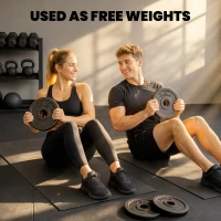 SPORTNOW Weight Plates Set, 1"/2.5cm Weight Disc Pair, 4 x 2.5kg Metal Dumbbell/Barbell Plates for Home Gym(m-4)