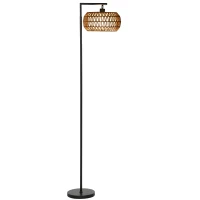 HOMCOM Boho Dimmable Floor Lamp - Black(m-11)