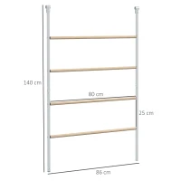 PawHut Poleiro para Galinhas de 4 Níveis de Madeira e Aço para 4-6 Galinhas 140x86 cm para Galinheiros com Tubos 25 mm Madeira(m-3)
