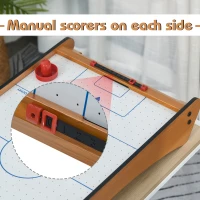 HOMCOM 2.5FT Tabletop Air Hockey Game Table Wooden Portable Party Gaming Toy for Kids Children Adult(m-5)