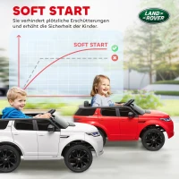 AIYAPLAY Kinderauto 12V Land Rover Discovery Sport met 2,4G afstandsbediening, muziek, claxon, elektrisch voertuig met LED-verlichting, USB/MP3-aansluiting, 3-5 km/u, voor kinderen van 3-6 jaar, rood(m-6)