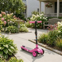 AIYAPLAY Trottinette électrique pour enfants 6+ ans, pliable 3 roues démarrage zéro, vitesse maximale 8 km/h 64 x 29 x 83 cm rose(m-2)
