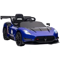 AIYAPLAY Elektrische kinderauto 12V, gelicentieerd, afstandsbediening, schokdempende wielen, Blauw, 115x60x45 cm(m-1)
