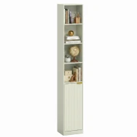 HOMCOM Bookcase Adjustable Shelf Bookshelf Anti-Tip Hardware 6-Tier Storage Cabinet Light Green(m-11)