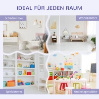 HOMCOM 2-in-1 Kinderrek en Bankje met Kussen 103 x 30 x 62 cm, Grijs en Wit(m-6)