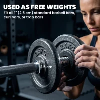 SPORTNOW Weight Plates Set, 1"/2.5cm Weight Disc Pair, 4 x 2.5kg Metal Dumbbell/Barbell Plates for Home Gym(m-5)