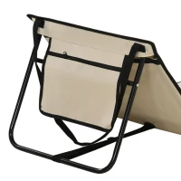 Outsunny Lot de 2 tapis de plage rembourré dossier inclinable multi-positions acier polyester beige(m-12)