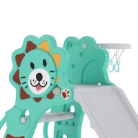 AIYAPLAY Baby Slide with Basketball Hoop, Climber, Easy to Assemble Kids Slide for Indoor Use, for Ages 18-36 Months - Blue(m-13)