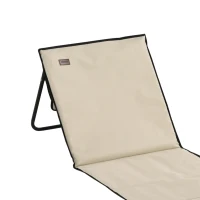 Outsunny Lot de 2 tapis de plage rembourré dossier inclinable multi-positions acier polyester beige(m-10)