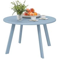 Outsunny Petite table basse ronde, table d'appoint avec patins antidérapants, cadre en métal, pour jardin, Ø 70 x 42 cm, bleu(m-13)