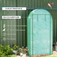 Outsunny Serre de jardin serre de balcon avec étagères à 4 niveaux, bâche en PE pour légumes, plantes,105 x 45 x 160 cm, vert(m-4)