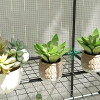 Outsunny Serra da Giardino con 2 Porte Avvolgibili, Scaffale a 3 Ripiani e Tasche Laterali, Bianco e Grigio(m-8)