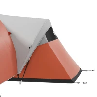 Outsunny 3000mm Waterproof Camping Tent for 7 Man, Family Tent with Porch and Sewn in Groundsheet, Portable with Bag, Orange(m-13)