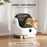 PawHut Self Cleaning Cat Litter Tray Top Opening Design, Automatic Litter Box More Space with Integrated Security Protection(m-3)