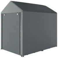 Outsunny Gartenschuppen, Lagerzelt, robust & wetterfest, Stahlrahmen, 1,2x1,8x1,6m, Dunkelgrau(m-10)