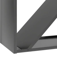 Outsunny 2-in-1 haardhoutrek voor binnen 58 x 36 x 60 cm verhoogd brandhoutrek met scheider metaal zwart(m-11)