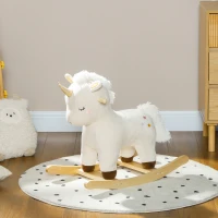 AIYAPLAY Schaukelpferd im Einhorn-Design, mit Soundeffekten, weicher Sitz, für Kinder im Alter von 2-4 Jahren, Weiß(m-10)