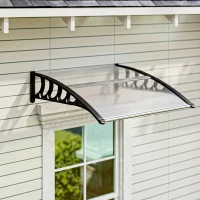 Outsunny Marquise para Portas e Janelas 103x96,5 cm com Painéis de Policarbonato e Régua de Alumínio, Transparente(m-10)