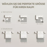 HOMCOM Tappeto Moderno Antiscivolo in Poliestere e Cotone con Design di Linee, per Soggiorno, Camera da Letto, Crema(m-6)