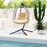 Outsunny Zitkussen voor Buiten: Tuingeschikt Kussen voor Hangmand en Schommelstoelen, Buitenkussen, Beige(m-8)