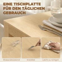 HOMCOM Uitschuifbare eettafel voor kleine ruimtes, om te bouwen tot console, zitplaatsen voor 10 personen, houtlook lichtbruin(m-7)
