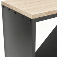 Outsunny 2-in-1 haardhoutrek voor binnen 58 x 36 x 60 cm verhoogd brandhoutrek met scheider metaal zwart(m-10)