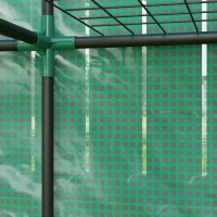 Outsunny Serre de jardin avec étagères métalliques à 3 niveaux serre de balcon couverture PE toit incliné 144 x 48 x 152 cm vert(m-9)
