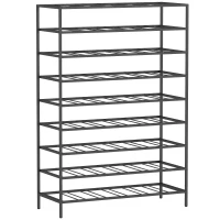 HOMCOM Étagère à vin rack pour bouteilles range-bouteilles capacité 54 bouteilles dim. 63L x 25l x 91H cm métal noir(m-16)