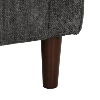HOMCOM 3 Seater Sofa Button Tufted Upholstered Couch with Wood Legs for Living Room, Dark Grey(m-11)