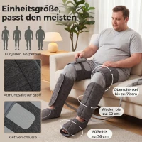 HOMCOM Beinmassager mit Wärme, Kompression, 3 Automodi & 3 Intensitäten, Fuß- und Wadenmassagegerät(m-6)