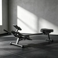 SPORTNOW Rameur hydraulique à 12 niveaux avec écran LCD, pour l'entraînement cardio à domicile, charge max. 130 kg, noir(m-2)