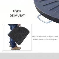 Outsunny Set de 2 Greutăți pentru Umbrelă cu Bază în Cruce, 28 kg, Design în Formă de Evantai, din Colofoniu, 66x47x4.2 cm, Bronz(m-6)