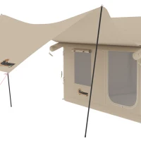 Outsunny Inflatable Tents Waterproof Glamping Tent with Stove Jack for 6-8 Person(m-11)