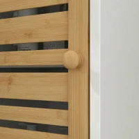 HOMCOM Mobile Bagno Alto 170cm, con 2 Armadietti e Ripiani Regolabili, Scomparti Aperti, per Lavanderia, Bianco(m-8)