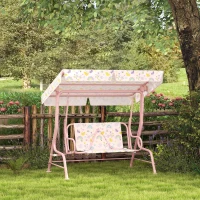 AIYAPLAY Hollywoodschaukel für Kinder, Stahlrahmen, 2-Sitzer, 60 kg belastbar, Rosa(m-10)