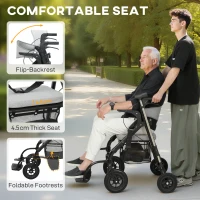 HOMCOM Rollator Walker Wheelchair, with Seat - Grey(m-6)