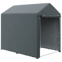 Outsunny Gartenschuppen, Lagerzelt, robust & wetterfest, Stahlrahmen, 1,2x1,8x1,6m, Dunkelgrau(m-11)