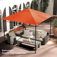 Outsunny Ersatzdach für Gartenpavillon, Polyester, 2,98 x 2,98 m, Orange(m-10)