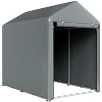 Outsunny Gartenschuppen, Lagerzelt, robust & wetterfest, Stahlrahmen, 1,2x1,8x1,6m, Dunkelgrau(m-1)