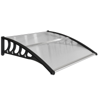 Outsunny Front Door Canopy, Outdoor Awning, Rain Shelter for Window, Porch and Front/Back Door, 103 x 96.5 cm, Clear
